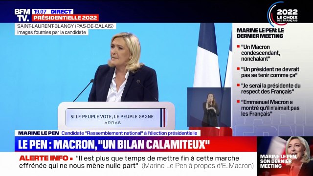 Marine Le Pen sur l'élection: La question sera finalement assez simple: Macron ou la France ?