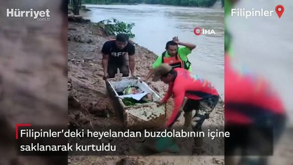 Filipinler’deki heyelandan buzdolabının içine saklanarak kurtuldu