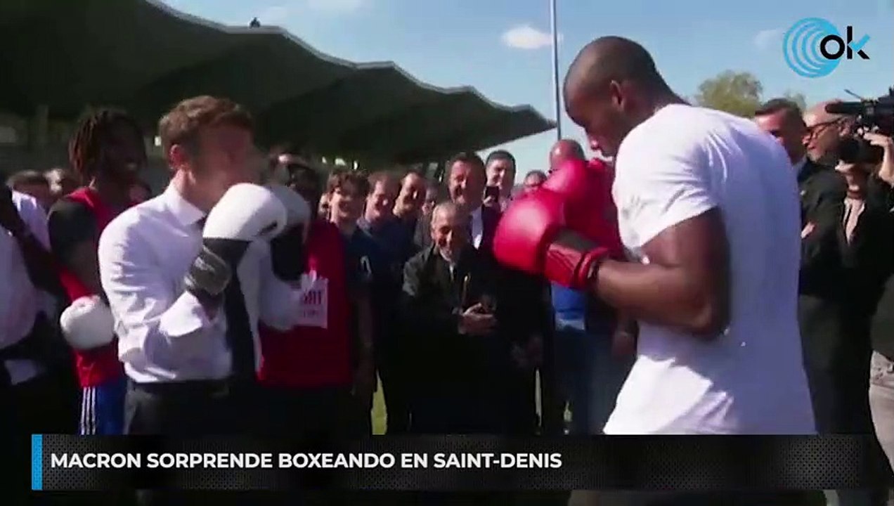 Macron sorprende boxeando en Saint-Denis