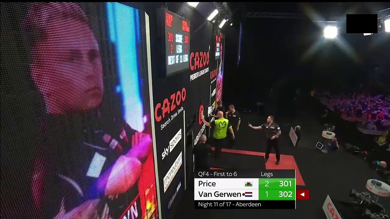 Michael van Gerwen vs Gerwyn Price | Quarter Final | Night 11 | Premier League Darts 2022