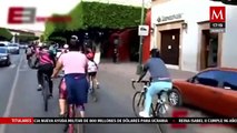 Mujeres realizan rodada para hacer conciencia de la violencia abordo de la bicicleta; Querétaro
