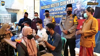 Vaksinasi Booster Polresta Sidoarjo di Halaman MAsjid At-Taubah Perumahan Surya Asri