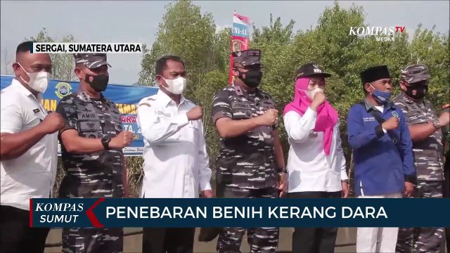 Lantamal I Belawan Tebar Benih Kerang Dara di Serdang Bedagai
