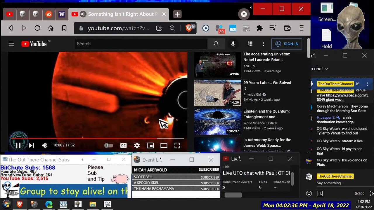 Live UFO chat with Paul; OT Chan - 027- Secureteam10 Lost in Gravity Waves + other UAP Vid Analysis~ - 1920x1080 5072K-Pt4-h264