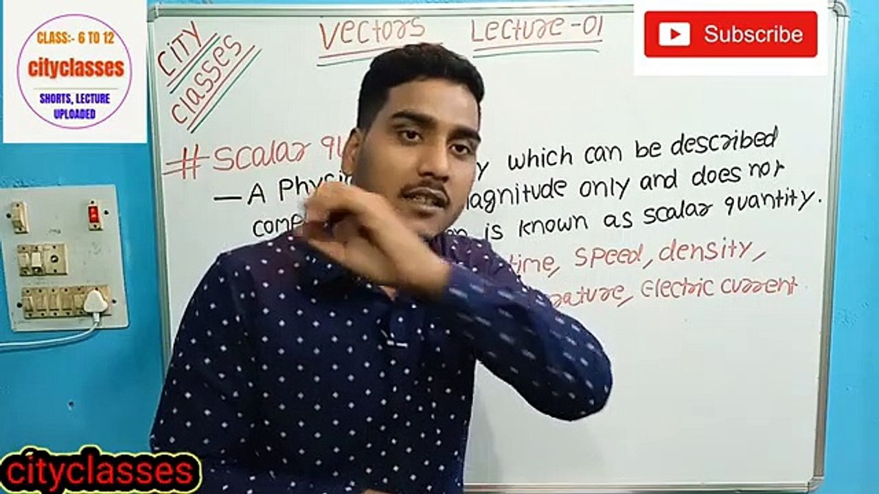 Physical quantity | Scalar quantity | Vector quantity | Representation of vector