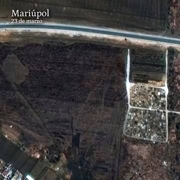 Imágenes de satélite desvelan una fosa común en Mariúpol