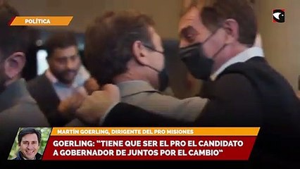 Goerling “Tiene que ser el Pro el candidato a gobernador de Juntos por el Cambio”