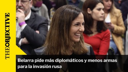 Belarra pide más diplomáticos y menos armas para la invasión rusa