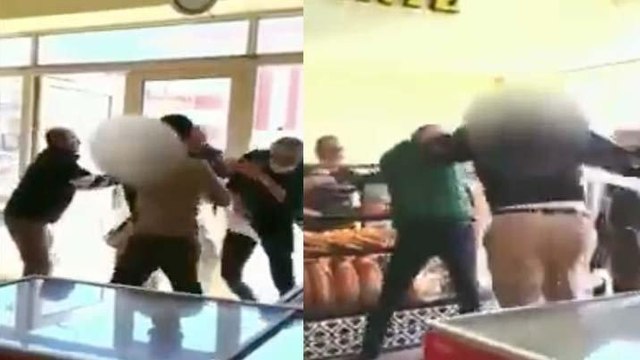 Fırın denetiminde gıda kontrol görevlilerine saldırı kamerada