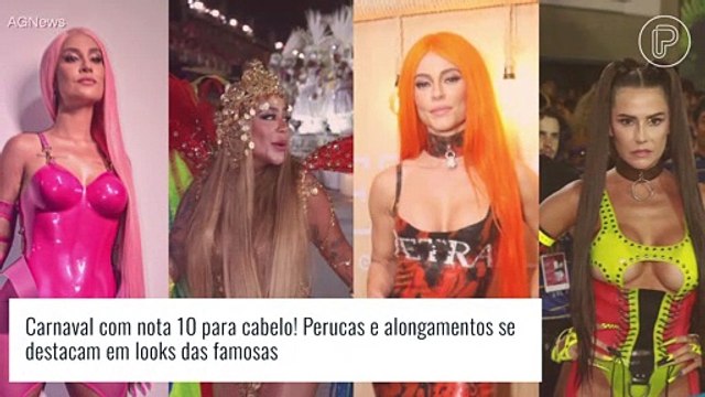 Carnaval com nota 10 para cabelo! Perucas e alongamentos se destacam em looks das famosas