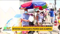 Nuevamente trataron de desalojar a familias que acampan en exteriores del Hospital del niño