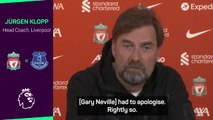 Klopp accepts Neville ‘kicking’ apology