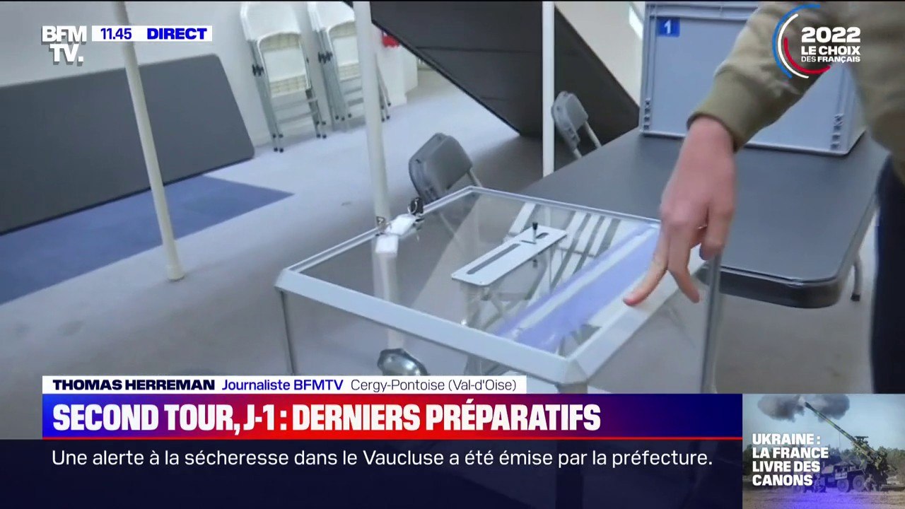 J-1 avant le second tour: les derniers préparatifs à Cergy-Pontoise, dans le Val d'Oise