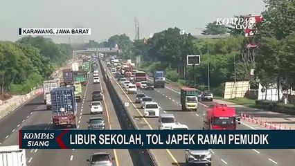 Tol Jakarta-Cikampek Mulai Dipadati Kendaraan Pemudik Seiring dengan Liburnya Anak Sekolah