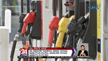 Oil Industry Sources: Diesel tataas ng P3.85–P4.05/L; Gasolina tataas ng P3.10–P3.30/L | 24 Oras Weekend