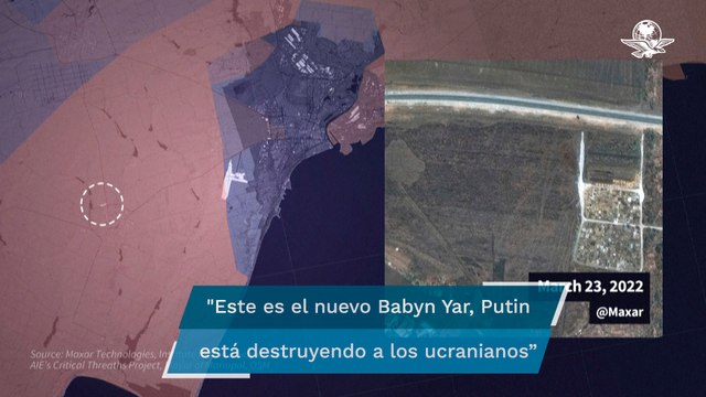 Imágenes satelitales muestran fosa común en Mariupol, podría tener hasta 9 mil cuerpos