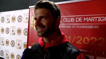 Le coach Grégory Poirier après la victoire du FC Martigues contre Goal FC