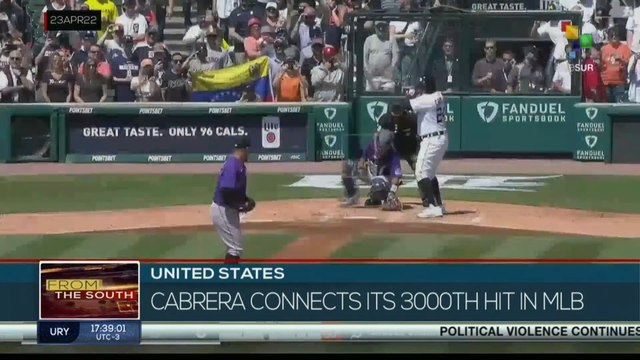 FTS 16:30 23-04: Venezuelan player Miguel Cabrera reaches 3000 hits in MLB