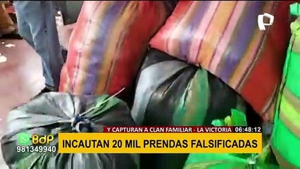 Golpe a la informalidad en la Victoria: Incautan 20 mil prendas falsificadas