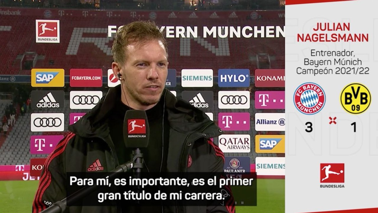 Nagelsmann: "Hemos tenido momentos tristes, pero ganar la Bundesliga es muy importante"
