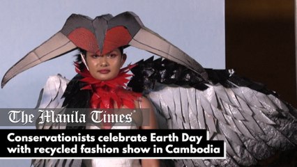 Conservationists celebrate Earth Day with recycled fashion show in Cambodia