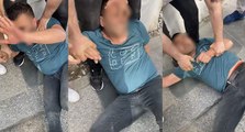 Kadınların fotoğrafını çeken şahıs vatandaşlar tarafından tekme tokat dövüldü