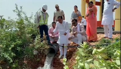 सांसद ने पेयजल वितरण के लिए उच्च जलाशय से खोला वॉल्व