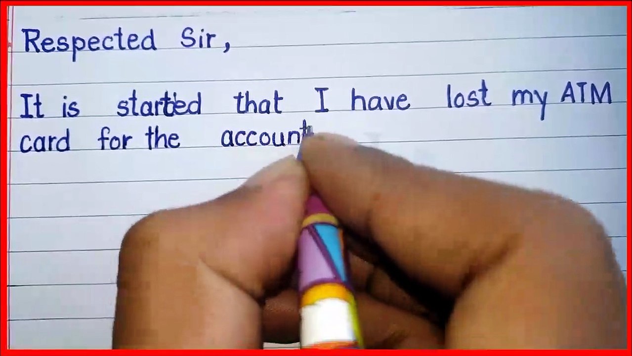 Application for new ATM card_Letter for new ATM card_application to bank manager for ATM card in Eng