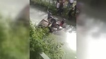 Sulama kanalına devrilen otomobildeki 3 kişi yaralandı