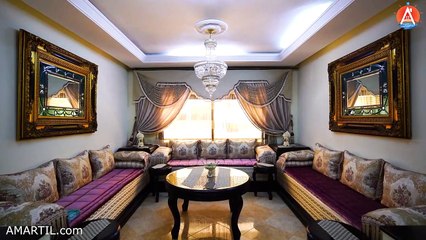 شقة كبيرة 120 متر مفروشة محفظة للبيع في الجيش الملكي ب تطوان 3 غرف 2 صالون 2حمام Appartement Tetouan