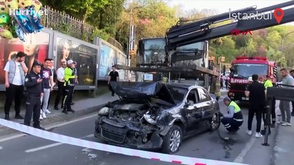 Sarıyer'de İETT otobüsü 15 araca çarptı