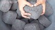 Concrete Charcoal Sand Cement Dry Crumble Mixing in Water Cr: ASMR BooM