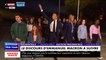 Présidentielle : Regardez l'arrivée d'Emmanuel Macron sur le Champ-de-Mars en compagnie de Brigitte Macron mais également de plusieurs enfants contrairement à il y a 5 ans où il était arrivé seul