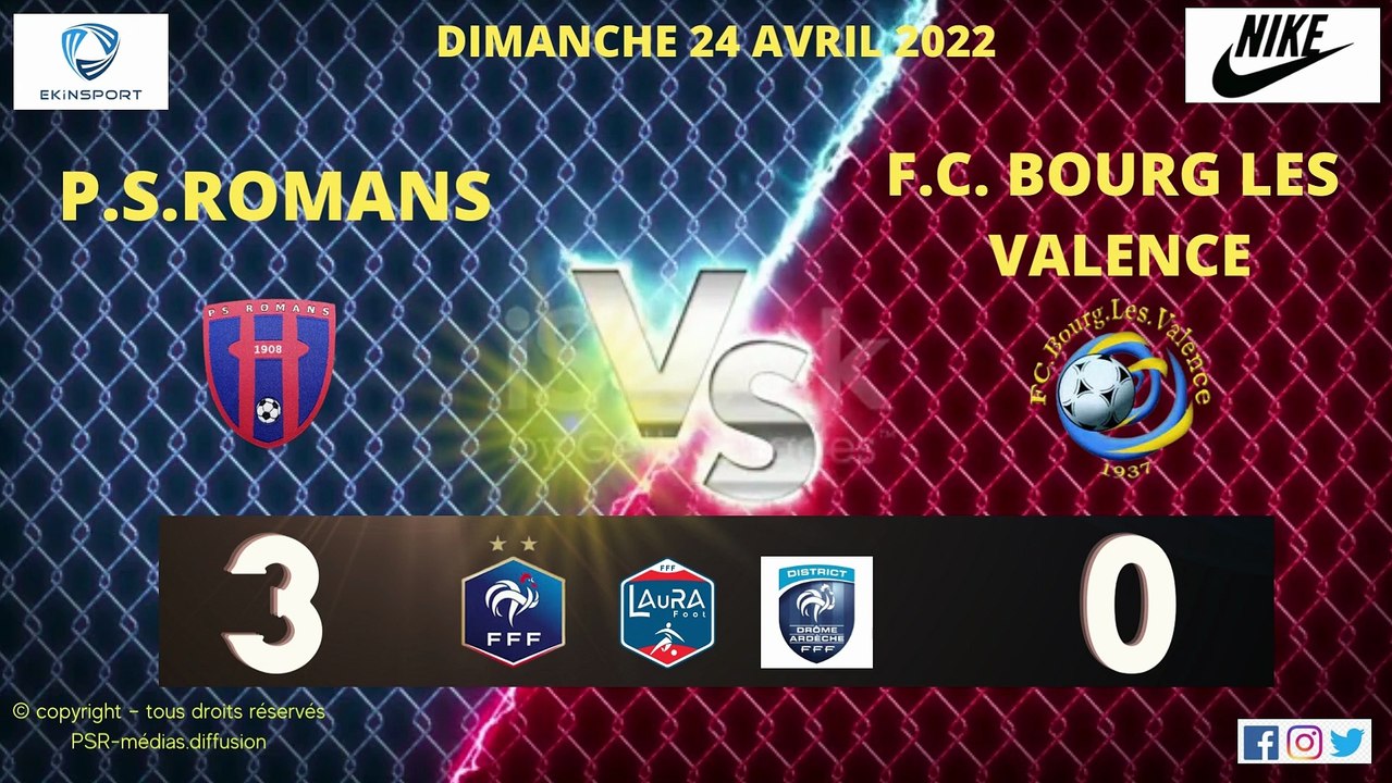P.S. ROMANS bat BOURG les VALENCE - 3 à 0 - 24.04.2022