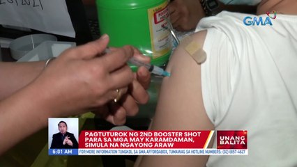 Pagtuturok ng 2nd booster shot para sa mga may karamdaman, simula na ngayong araw | UB