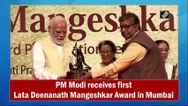 PM Modi receives first Lata Deenanath Mangeshkar Award in Mumbai