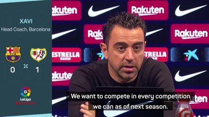 Download Video: Xavi asks for more motivation from Barca players after defeat to Rayo