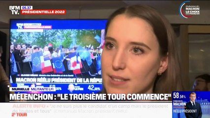 Présidentielle 2022: une victoire d'Emmanuel Macron au goût amer pour les militants LFI