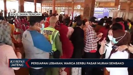Persiapan Lebaran, Warga Serbu Pasar Murah Sembako