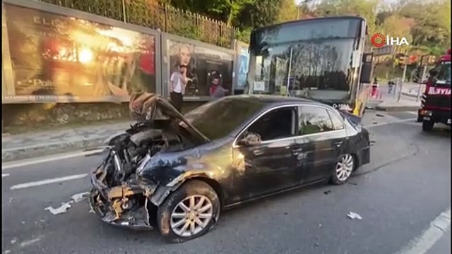 Sarıyer'de İETT otobüsü dehşet saçtı, yokuş aşağı kayan otobüs önüne gelen 15 aracı biçti