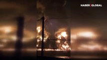 Rusya’nın Ukrayna sınırına yakın şehrinde, petrol deposunda yangın çıktı