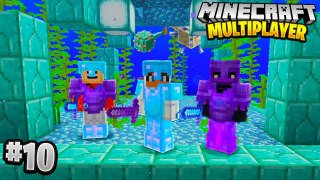 FIGHTING OCEAN MONUMENT in Minecraft Multiplayer Survival Episode 10