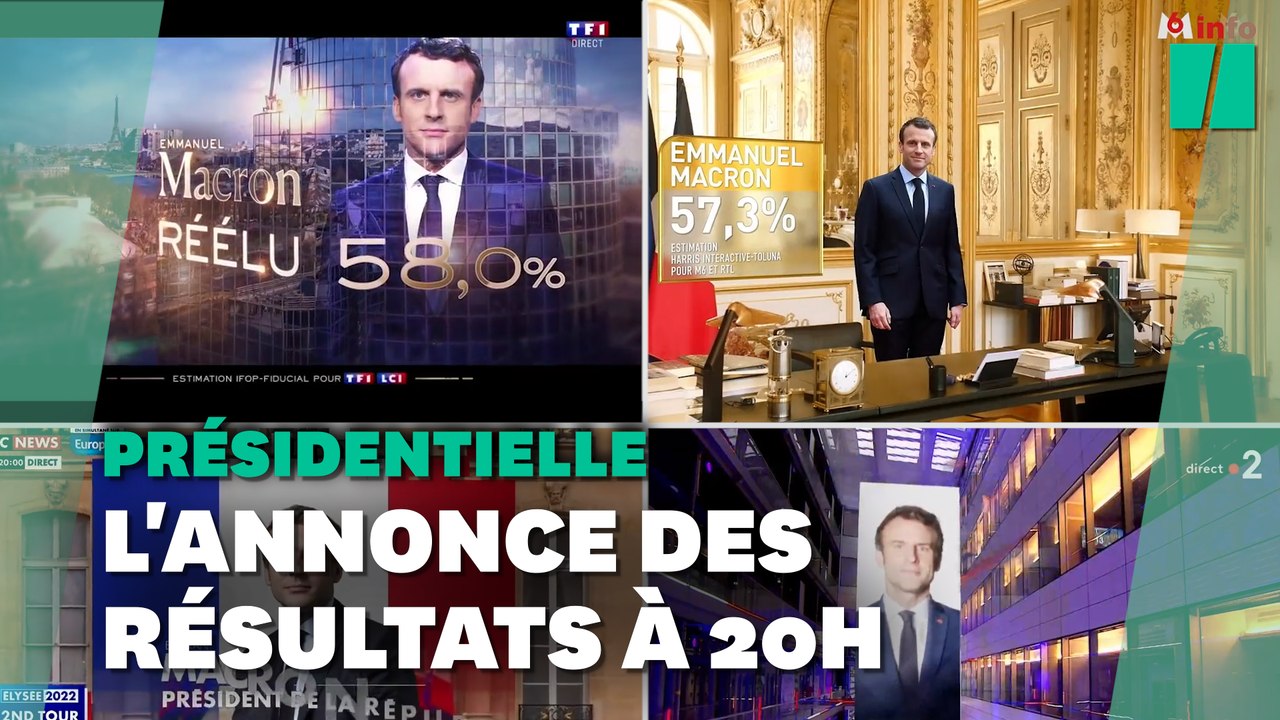 M6, TF1, France 2...  Comment les chaînes télé ont annoncé la réélection d'Emmanuel Macron