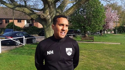 Harleston Town manager Nicky Howell reacts to play-off semi-final victory over Framlingham Town