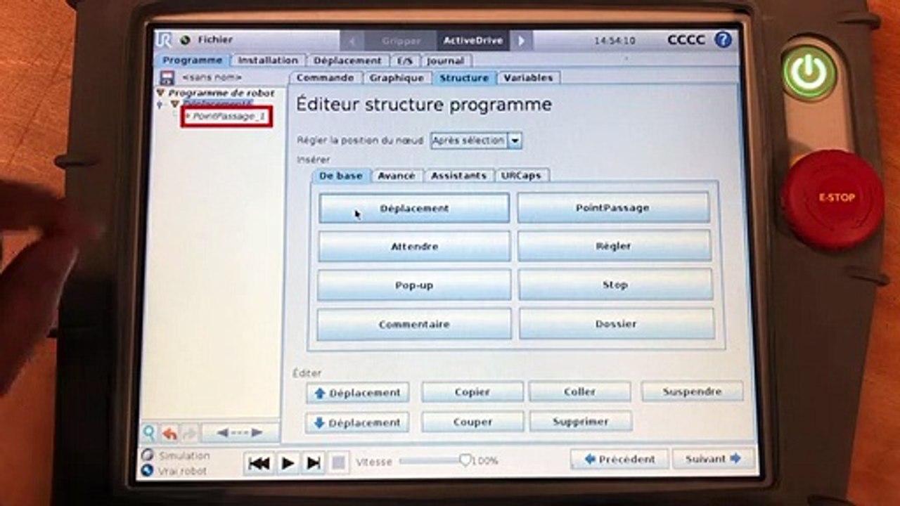 UR5 : Programmer un Point de passage