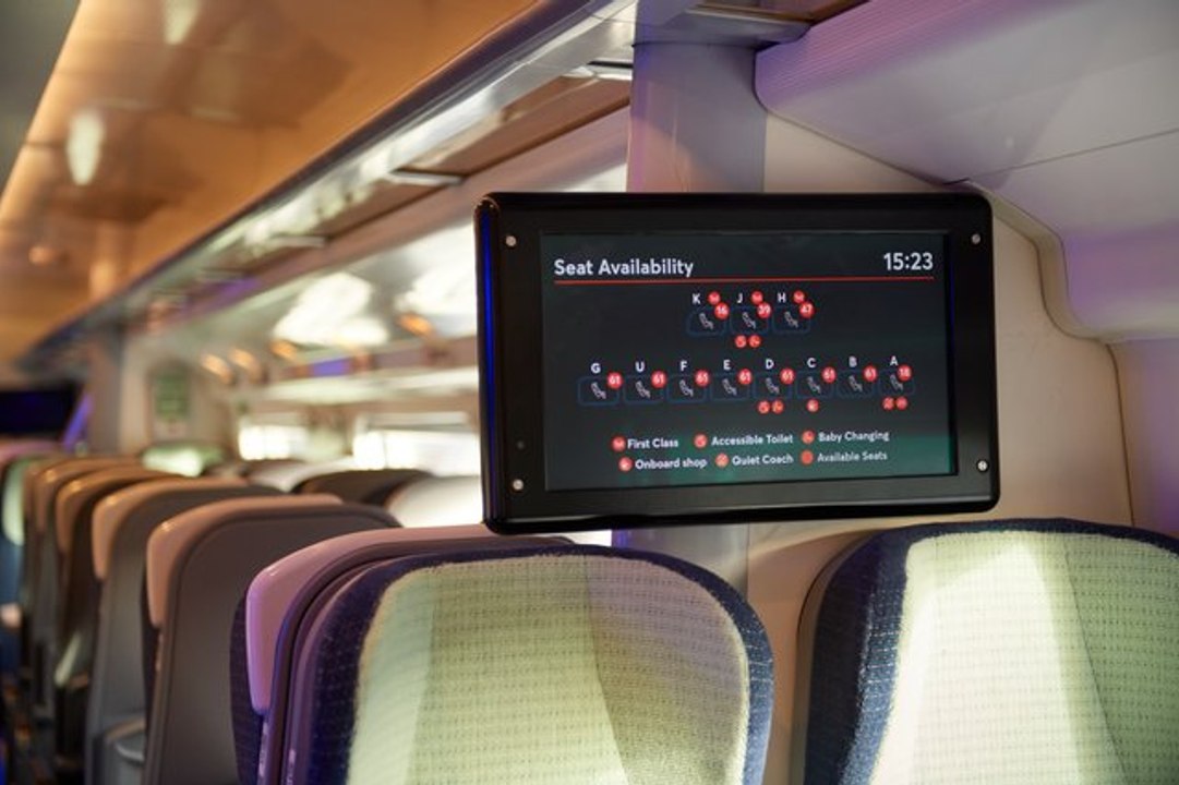 A fly through inside the newly upgraded Liverpool to London Pendolino train - First Class refurbishment