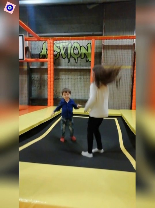 Efkan's funny dance and fun with trampoline ♥️
