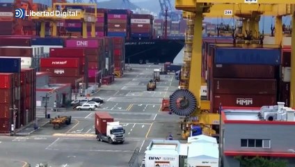 Cientos de barcos permanecen bloqueados en el puerto de Shanghái