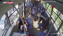 Otobüs şoförü ani fren yaptı, yolcunun kolu kırıldı
