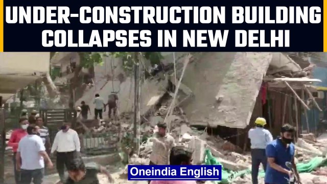 Delhi: Under-construction building in Satya Niketan collapse,5 people feared trapped | Oneindia News